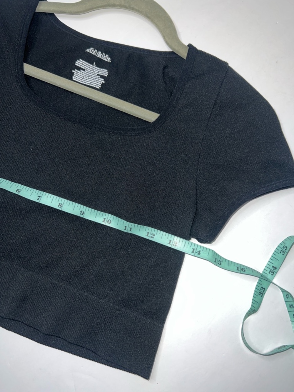 wild fable Black Scoop Neck Cropped Knit Tee size L - Picture 5 of 6